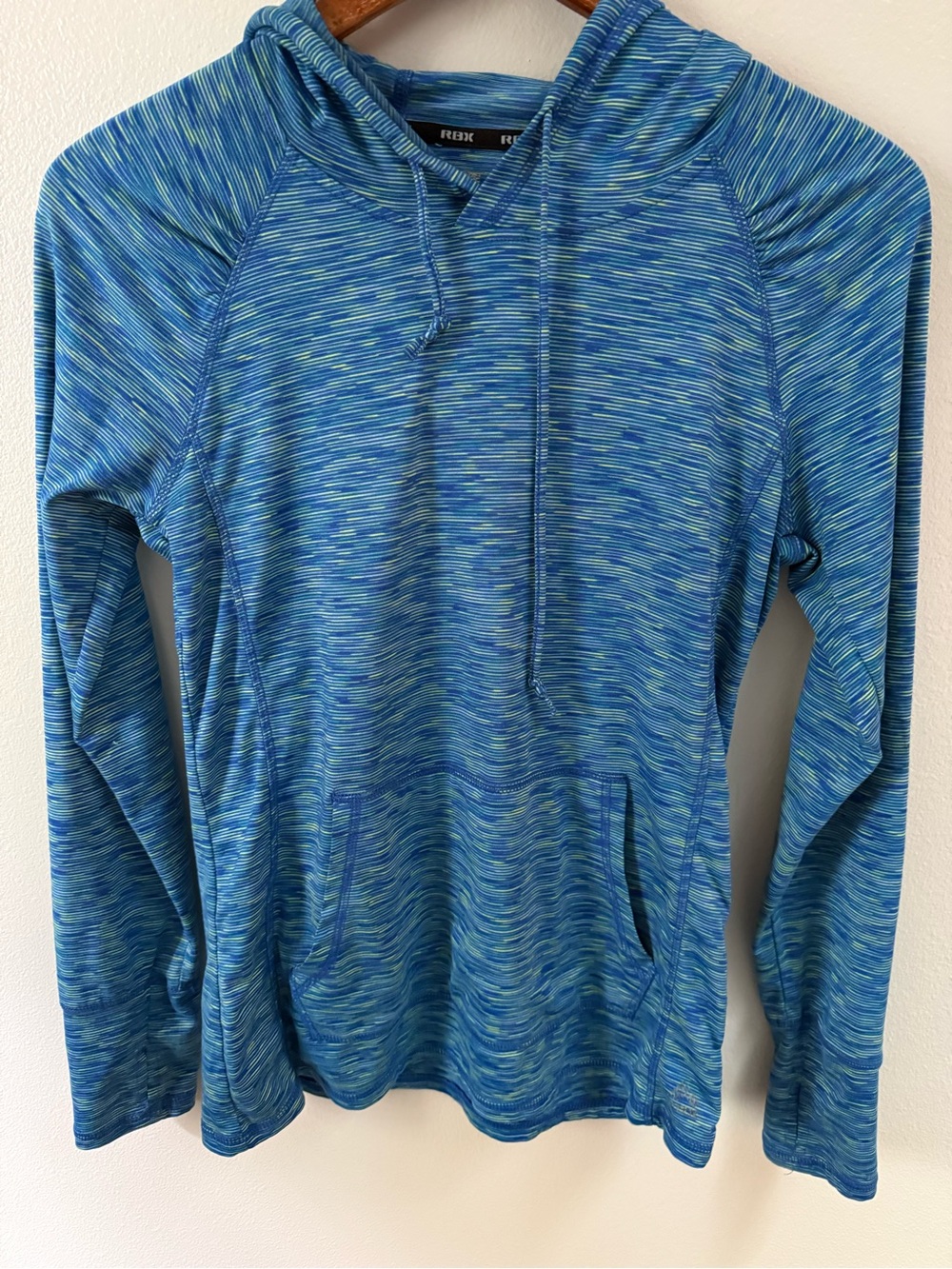 RBX Women's Blue & Green Space-Dye Pullover Hoodie